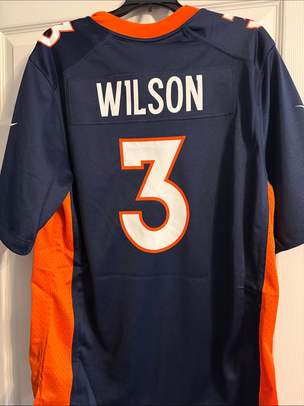 Denver Broncos No.3 Navy and Orange Football Jersey - Nike - Picture 6 of 7